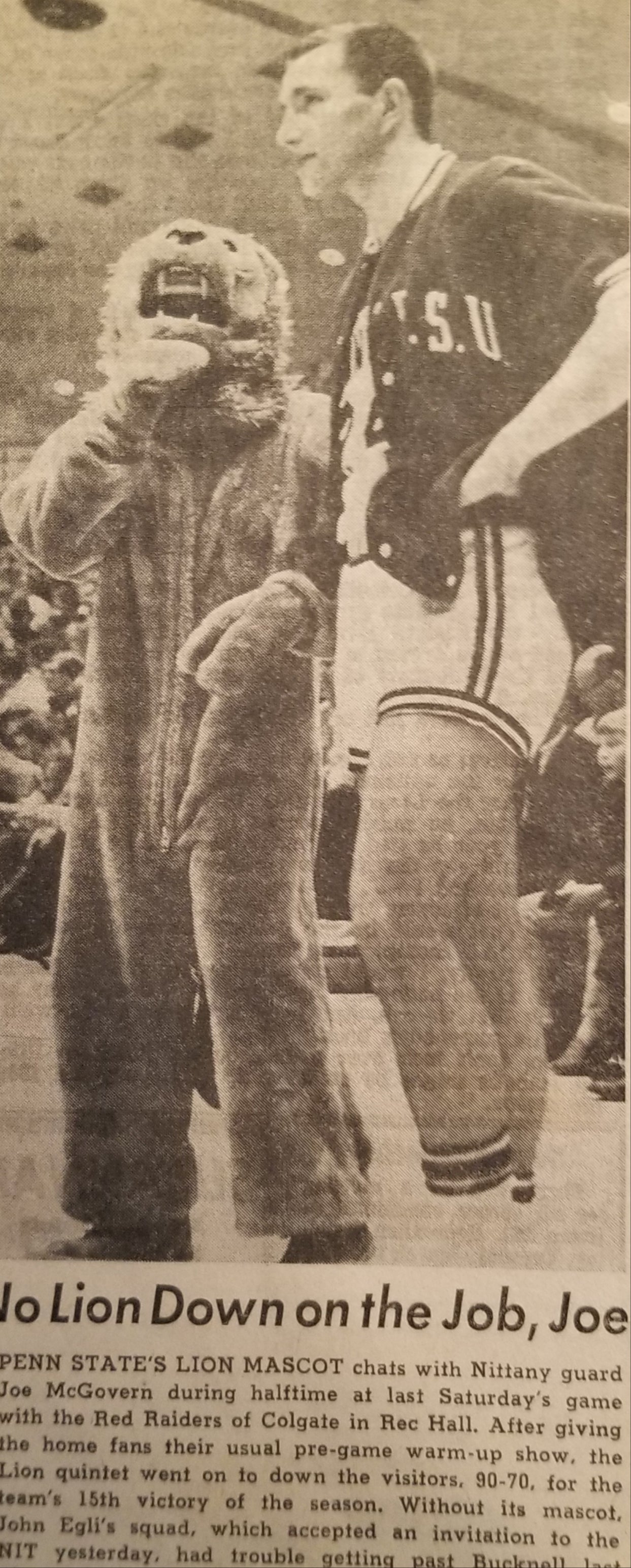 Cody Marshall and Nittany Lion